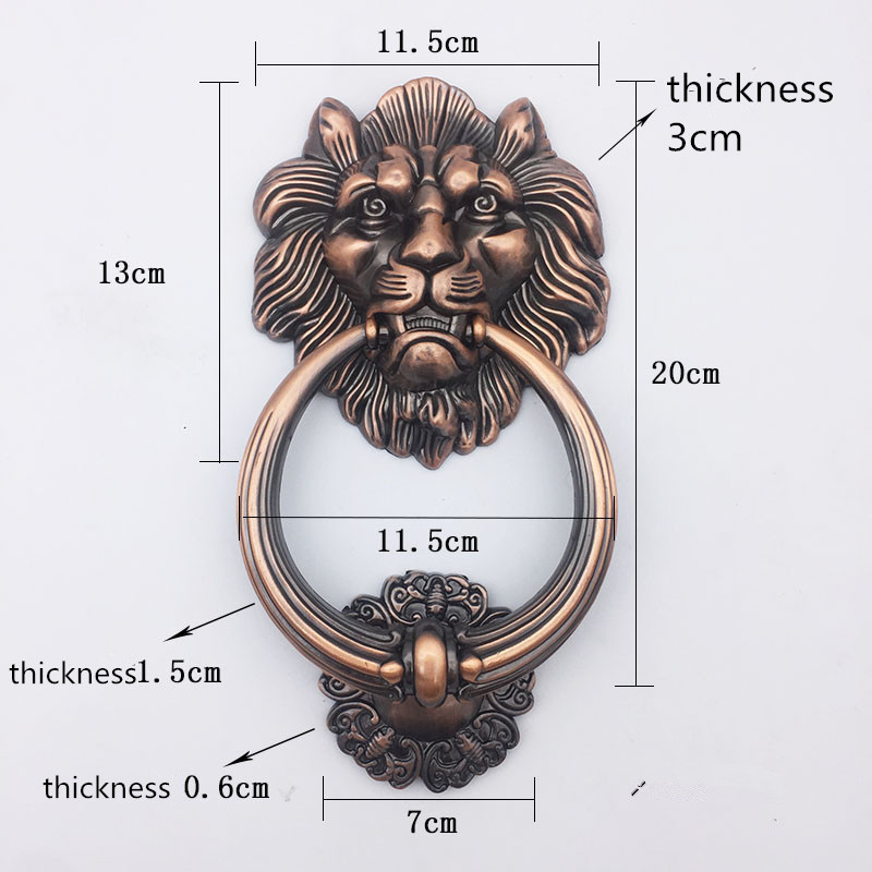 Furniture Hardware Knobs - Kenop Pintu Kepala Singa Perunggu Antik,
