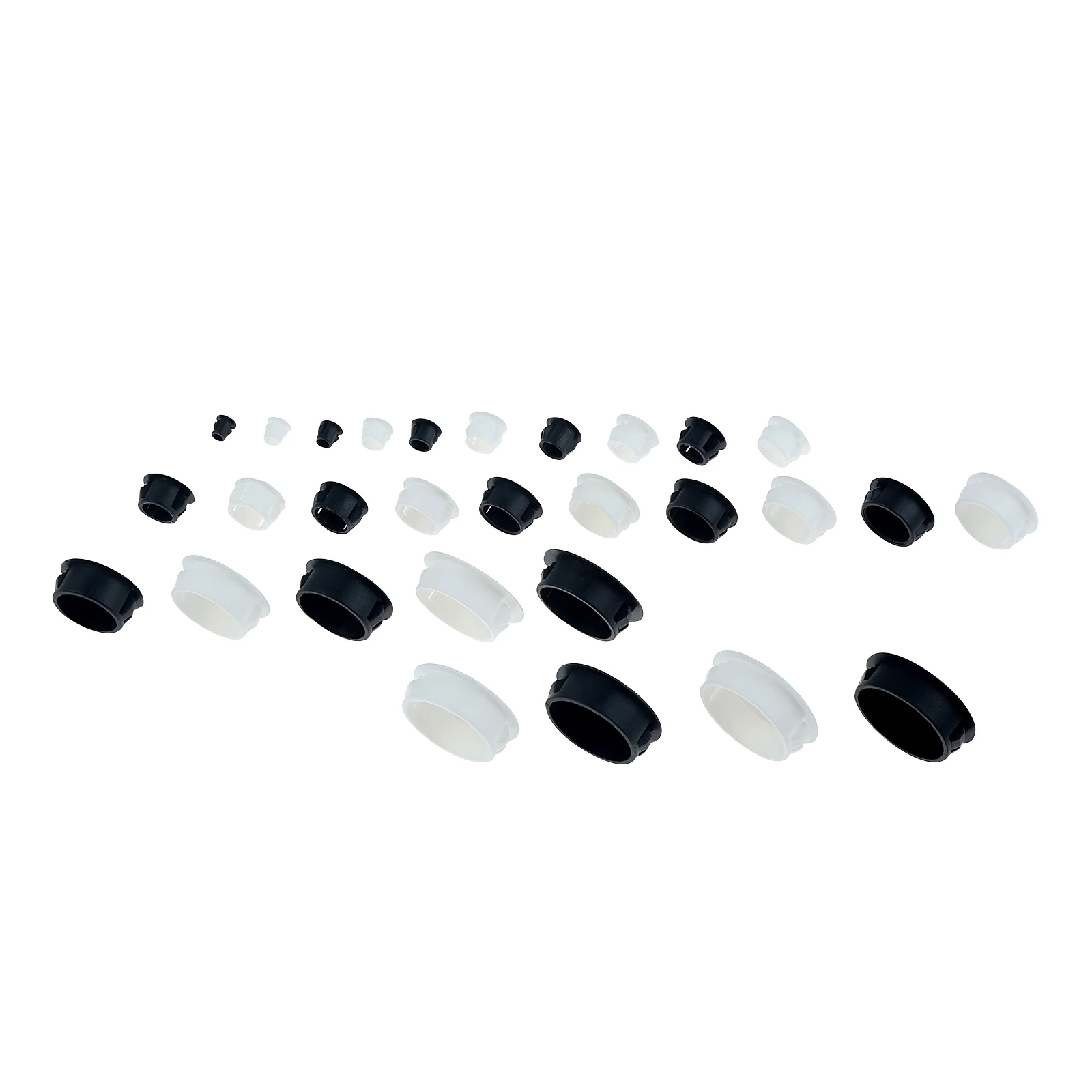 Furniture Hardware Connectors - 50 buah hitam/putih plastik bulat Blanking