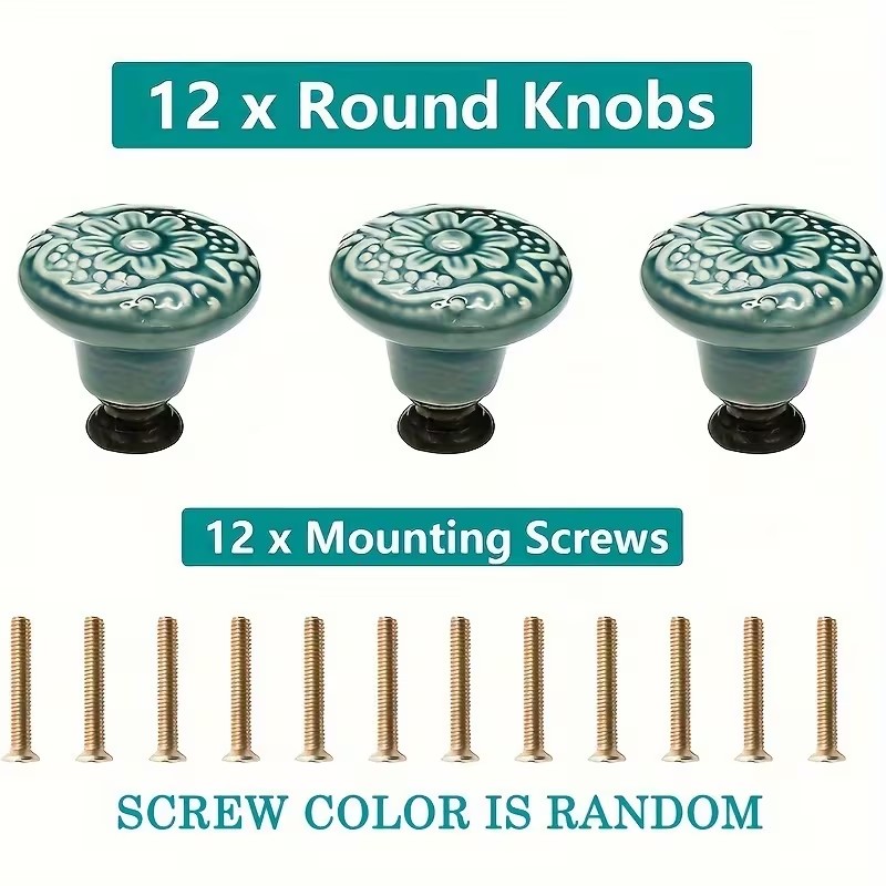 12 buah kenop kabinet keramik, - Furniture Joint Hardware ulasan dan harga