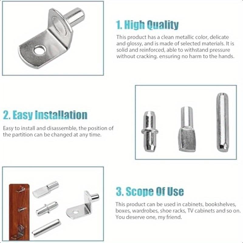 104 Buah Kit Pasak Rak 4 Model - Shelf Peg Support ulasan dan harga